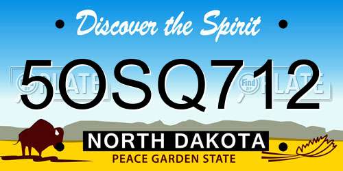 5OSQ712 North Dakota License Plate