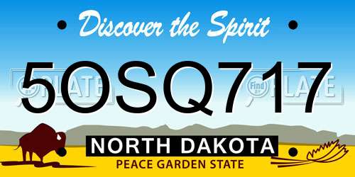 5OSQ717 North Dakota License Plate