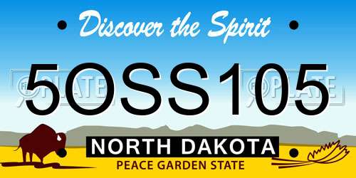 5OSS105 North Dakota License Plate