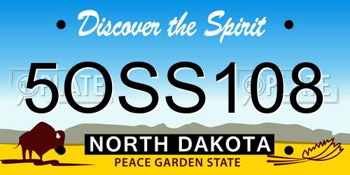 5OSS108 North Dakota License Plate