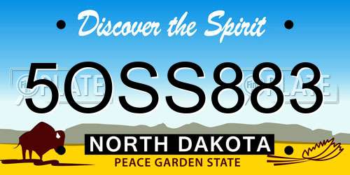 5OSS883 North Dakota License Plate