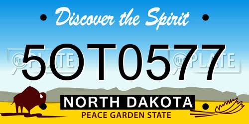 5OT0577 North Dakota License Plate