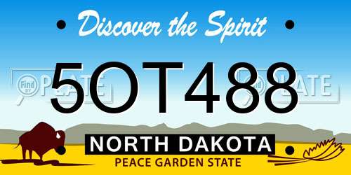 5OT488 North Dakota License Plate