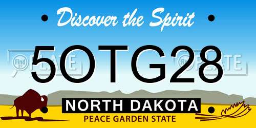 5OTG28 North Dakota License Plate