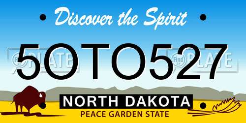 5OTO527 North Dakota License Plate