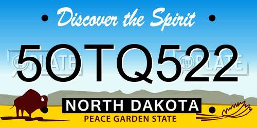5OTQ522 North Dakota License Plate