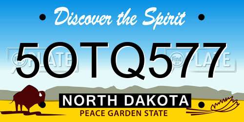 5OTQ577 North Dakota License Plate