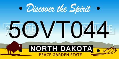 5OVT044 North Dakota License Plate