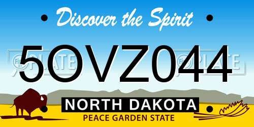 5OVZ044 North Dakota License Plate