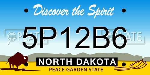 5P12B6 North Dakota License Plate
