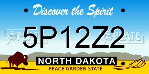 5P12Z2 North Dakota License Plate