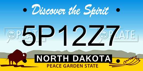 5P12Z7 North Dakota License Plate
