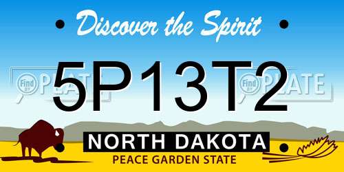 5P13T2 North Dakota License Plate