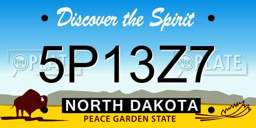 5P13Z7 North Dakota License Plate