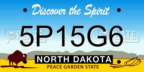 5P15G6 North Dakota License Plate