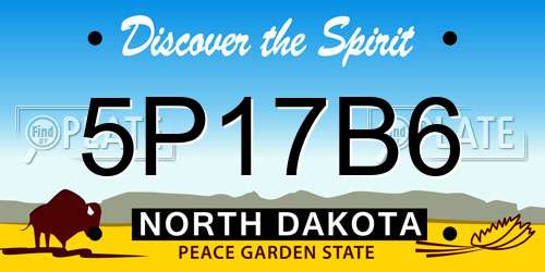 5P17B6 North Dakota License Plate