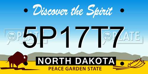 5P17T7 North Dakota License Plate