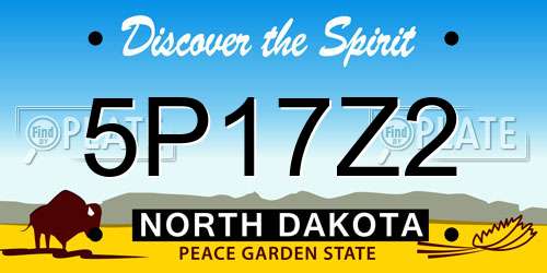 5P17Z2 North Dakota License Plate