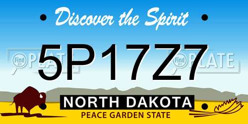 5P17Z7 North Dakota License Plate