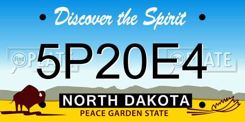 5P20E4 North Dakota License Plate