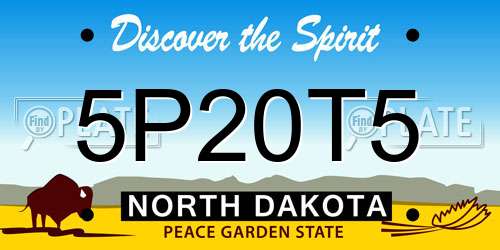 5P20T5 North Dakota License Plate