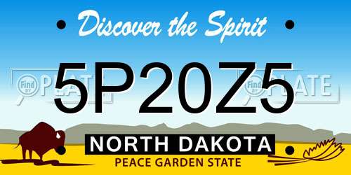 5P20Z5 North Dakota License Plate