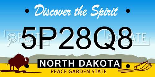 5P28Q8 North Dakota License Plate