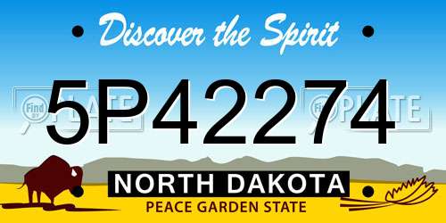 5P42274 North Dakota License Plate