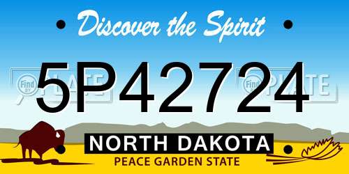 5P42724 North Dakota License Plate