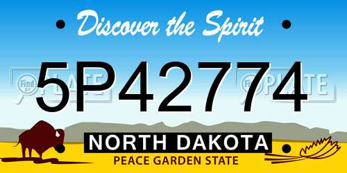 5P42774 North Dakota License Plate