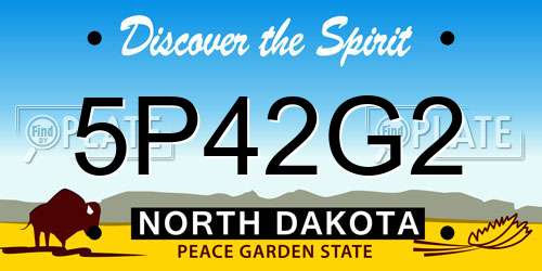 5P42G2 North Dakota License Plate