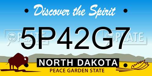 5P42G7 North Dakota License Plate