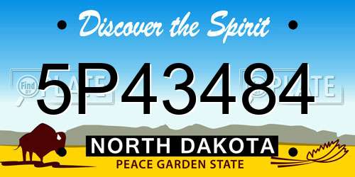 5P43484 North Dakota License Plate