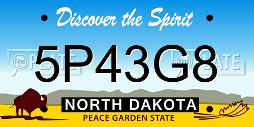 5P43G8 North Dakota License Plate