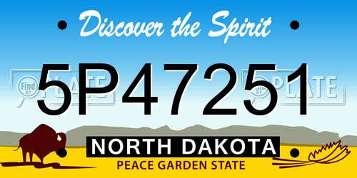 5P47251 North Dakota License Plate