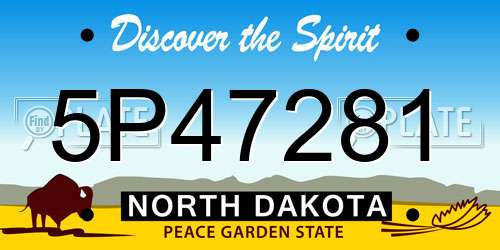 5P47281 North Dakota License Plate