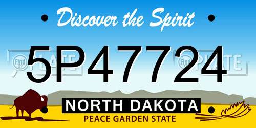5P47724 North Dakota License Plate