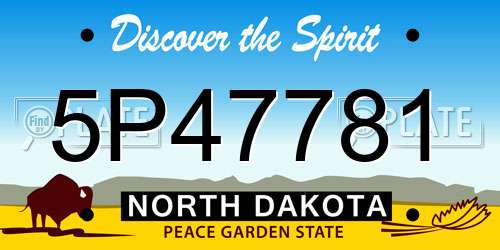 5P47781 North Dakota License Plate