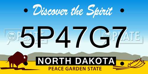 5P47G7 North Dakota License Plate