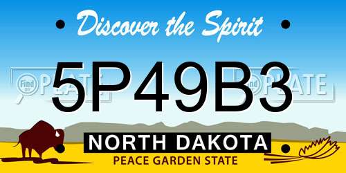 5P49B3 North Dakota License Plate