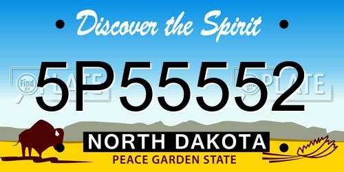 5P55552 North Dakota License Plate