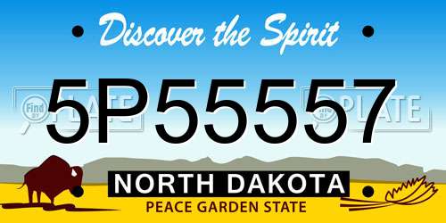 5P55557 North Dakota License Plate