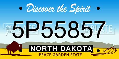 5P55857 North Dakota License Plate