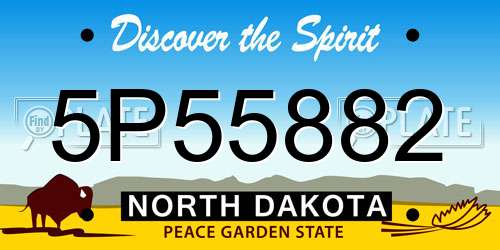 5P55882 North Dakota License Plate