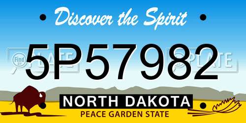 5P57982 North Dakota License Plate