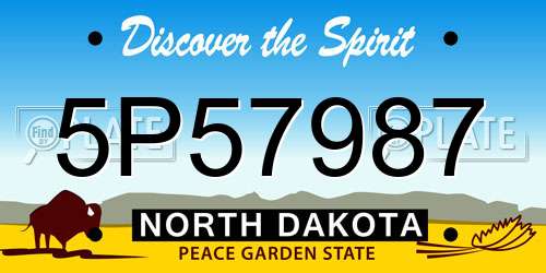 5P57987 North Dakota License Plate