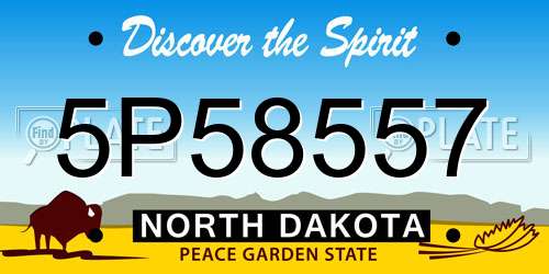 5P58557 North Dakota License Plate