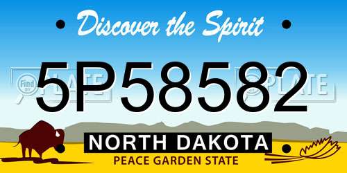 5P58582 North Dakota License Plate