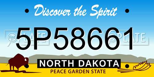 5P58661 North Dakota License Plate