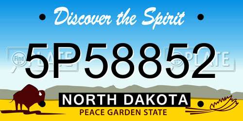 5P58852 North Dakota License Plate